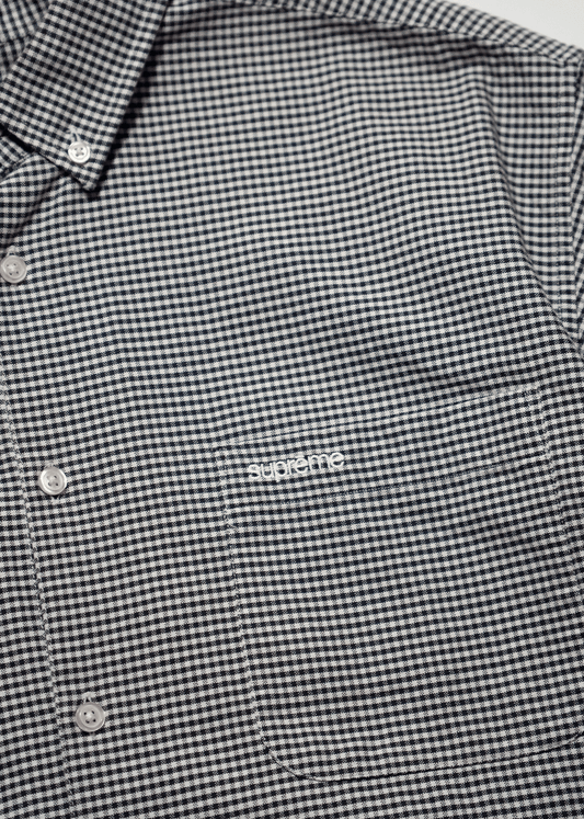 SUPREME GINGHAM BUTTON-UP SHIRT - VESSEL, racing forward
