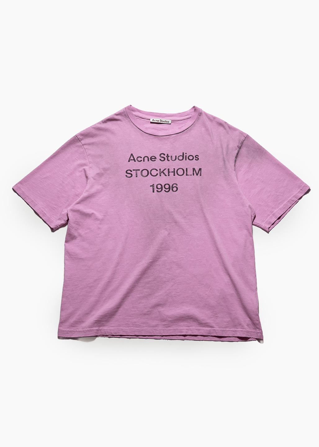 ACNE STUDIOS PINK LOGO T-SHIRT - VESSEL, racing forward
