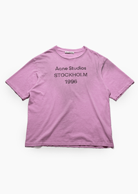 ACNE STUDIOS PINK LOGO T-SHIRT - VESSEL, racing forward