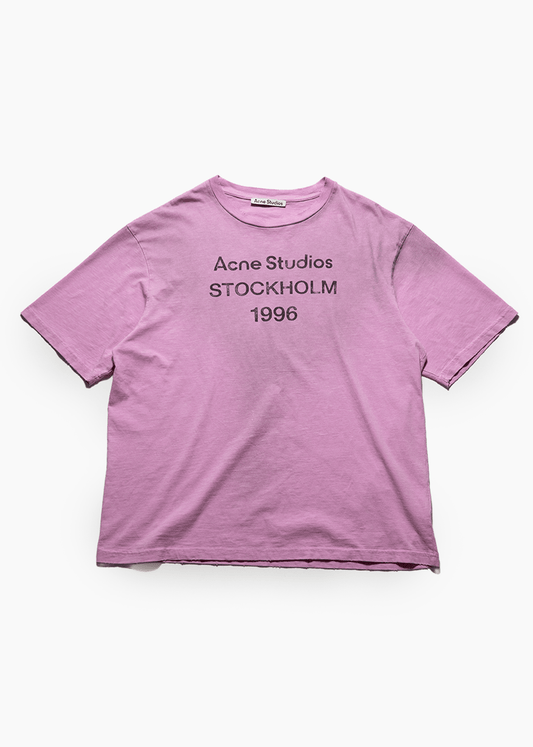 ACNE STUDIOS PINK LOGO T-SHIRT - VESSEL, racing forward