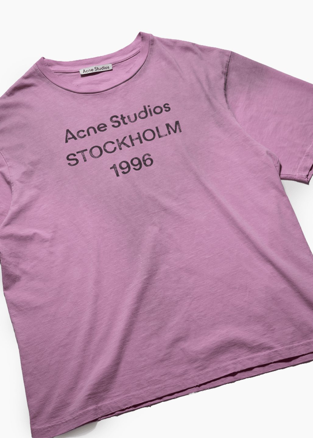 ACNE STUDIOS PINK LOGO T-SHIRT - VESSEL, racing forward