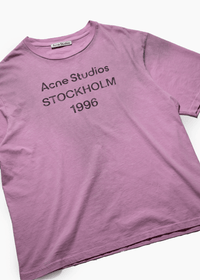 ACNE STUDIOS PINK LOGO T-SHIRT - VESSEL, racing forward