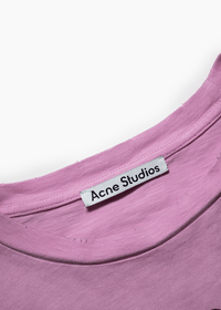 ACNE STUDIOS PINK LOGO T-SHIRT - VESSEL, racing forward