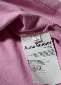 ACNE STUDIOS PINK LOGO T-SHIRT - VESSEL, racing forward