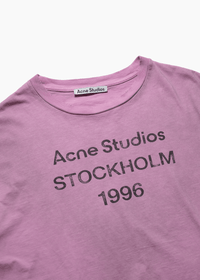 ACNE STUDIOS PINK LOGO T-SHIRT - VESSEL, racing forward