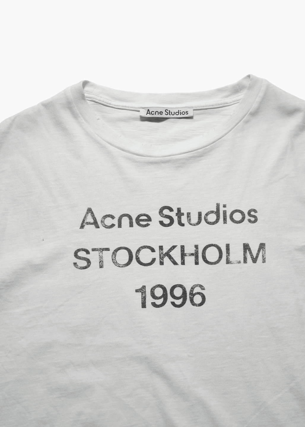 ACNE STUDIOS WHITE LOGO T-SHIRT - VESSEL, racing forward
