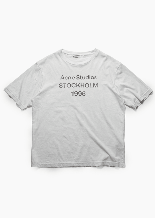 ACNE STUDIOS WHITE LOGO T-SHIRT - VESSEL, racing forward