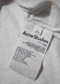 ACNE STUDIOS WHITE LOGO T-SHIRT - VESSEL, racing forward