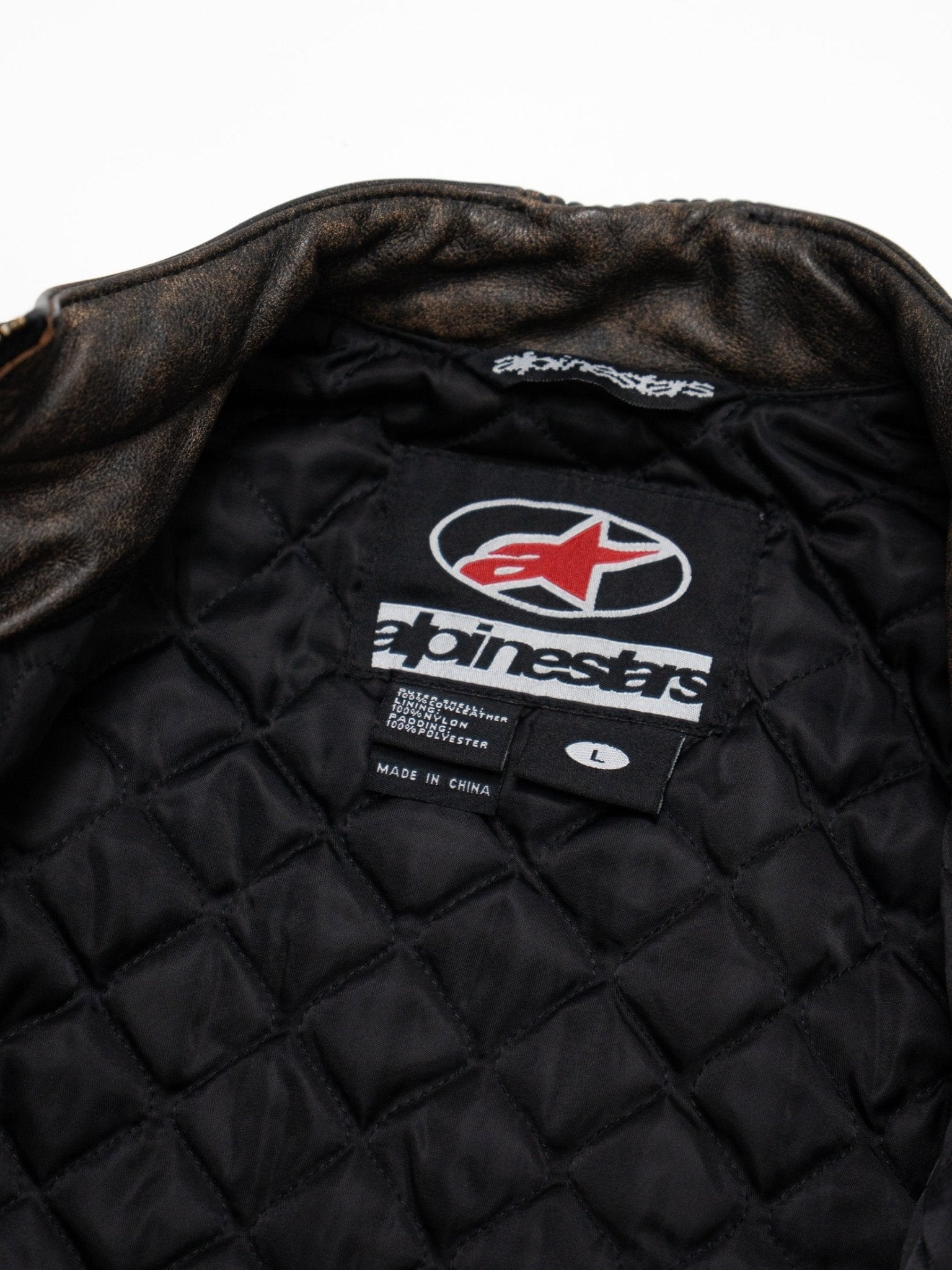 ALPINESTARS VINTAGE WOMENS LEATHER JACKET - VESSEL, racing forward