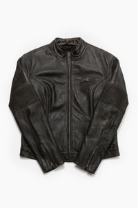 ALPINESTARS VINTAGE WOMENS LEATHER JACKET - VESSEL, racing forward