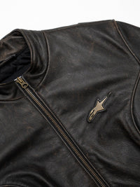ALPINESTARS VINTAGE WOMENS LEATHER JACKET - VESSEL, racing forward