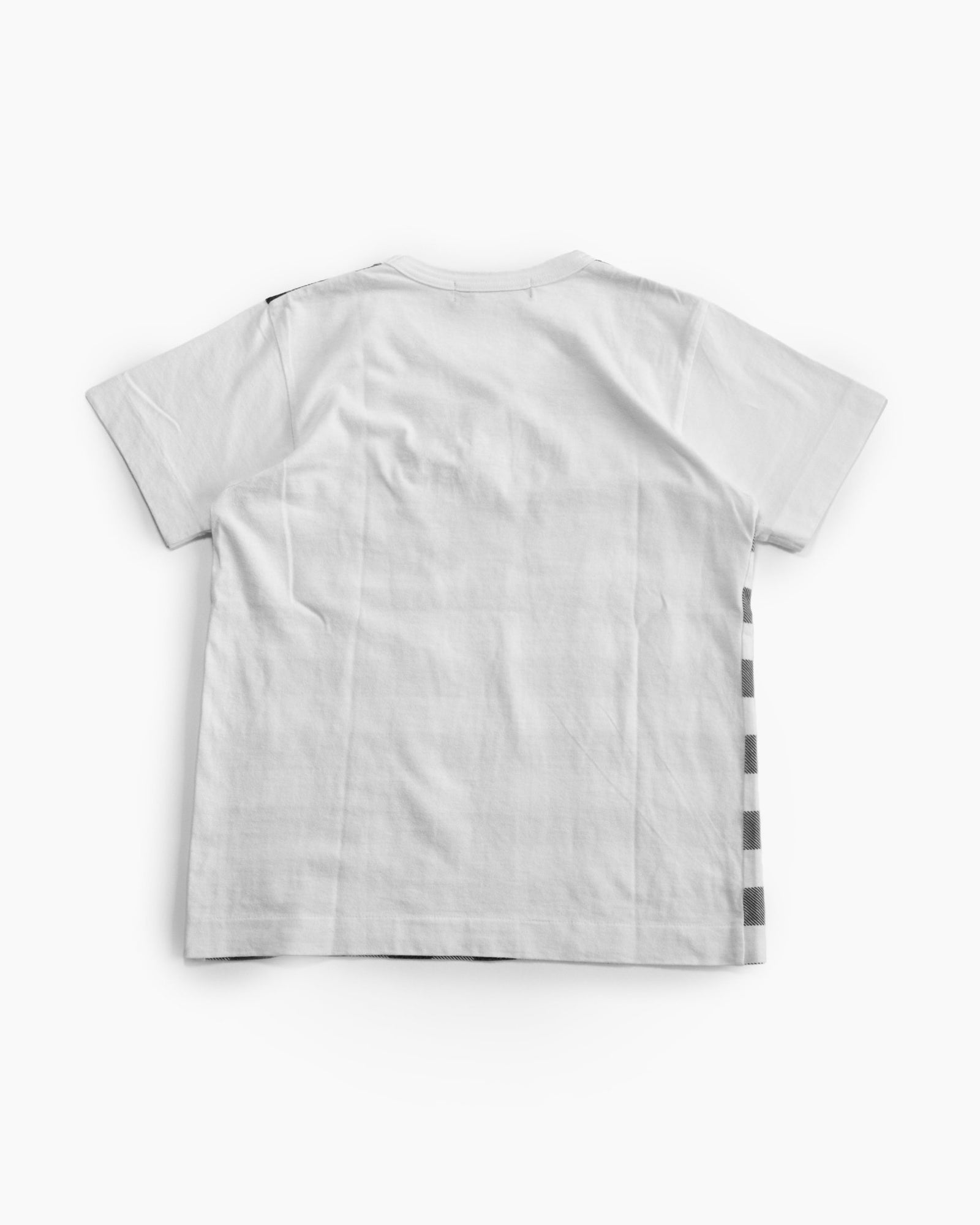 BLACK COMME DES GARÇONS GINGHAM CHECK TEE - VESSEL, racing forward