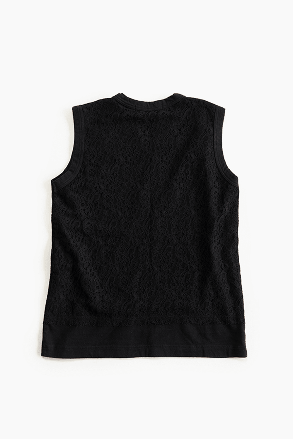 COMME DES GARÇONS LACE PANEL SLEEVELESS TOP - VESSEL, racing forward