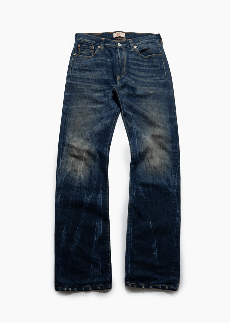 LEVI'S 501 DARK BLUE JEANS - VESSEL, racing forward