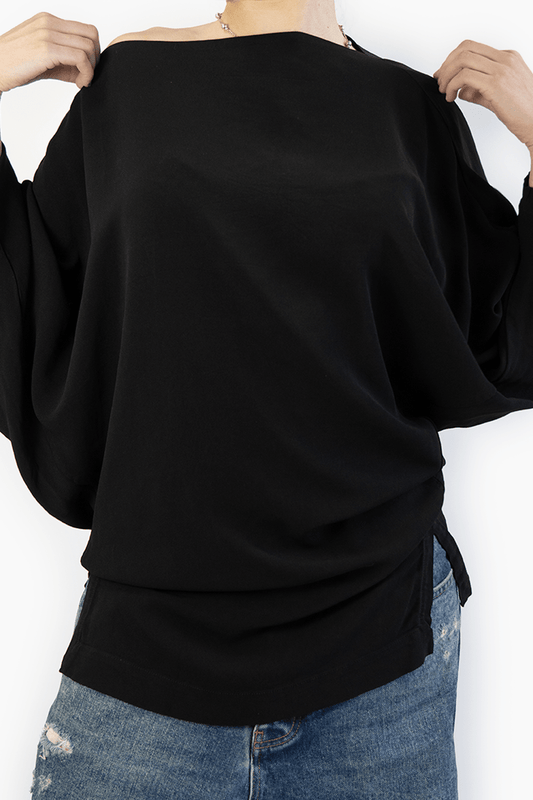 RICK OWENS DRAPED BATWING TOP - VESSEL, racing forward