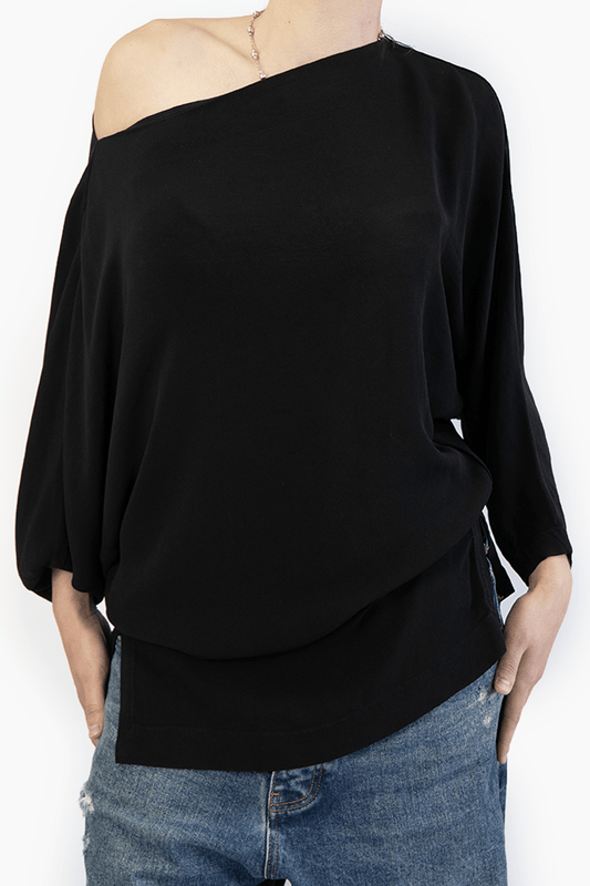RICK OWENS DRAPED BATWING TOP - VESSEL, racing forward
