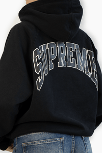 SUPREME CRACKED RAGLAN ZIP UP HOODIE - VESSEL, racing forward