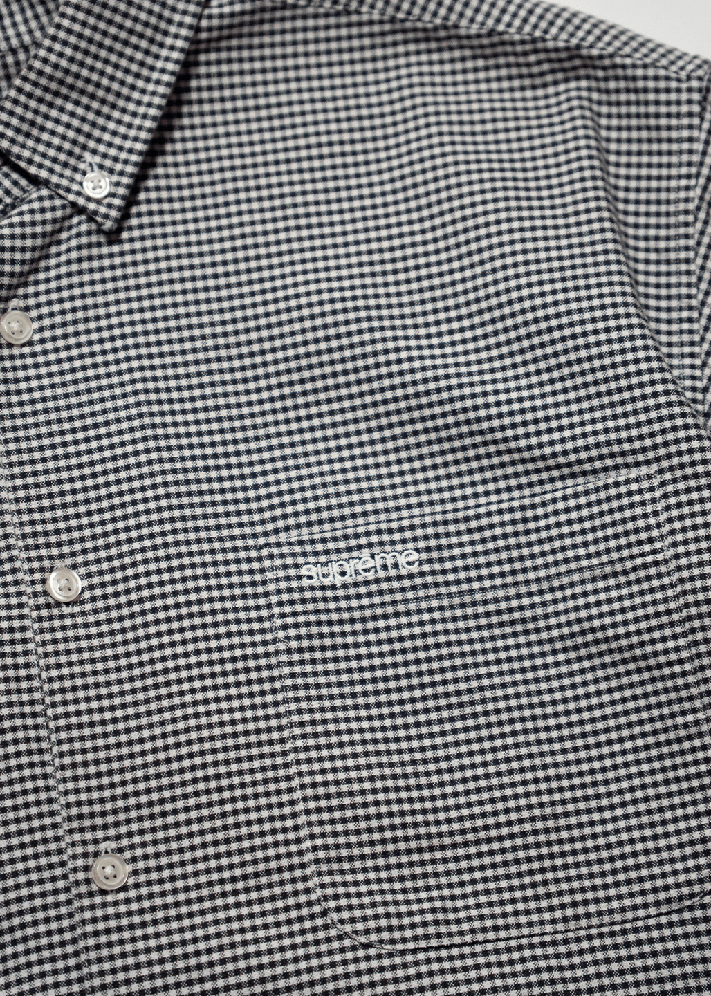 SUPREME GINGHAM BUTTON-UP SHIRT - VESSEL, racing forward