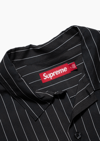 SUPREME PINSTRIPE BUTTON-UP SHIRT - VESSEL, racing forward