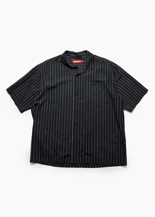 SUPREME PINSTRIPE BUTTON-UP SHIRT - VESSEL, racing forward