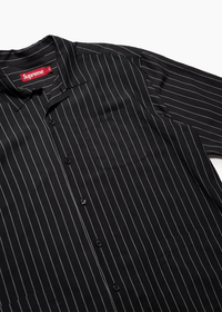 SUPREME PINSTRIPE BUTTON-UP SHIRT - VESSEL, racing forward