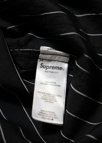 SUPREME PINSTRIPE BUTTON-UP SHIRT - VESSEL, racing forward