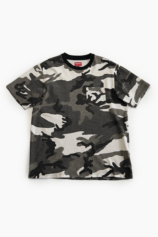 SUPREME SS POCKET TEE — SNOW CAMO FW18 - VESSEL, racing forward