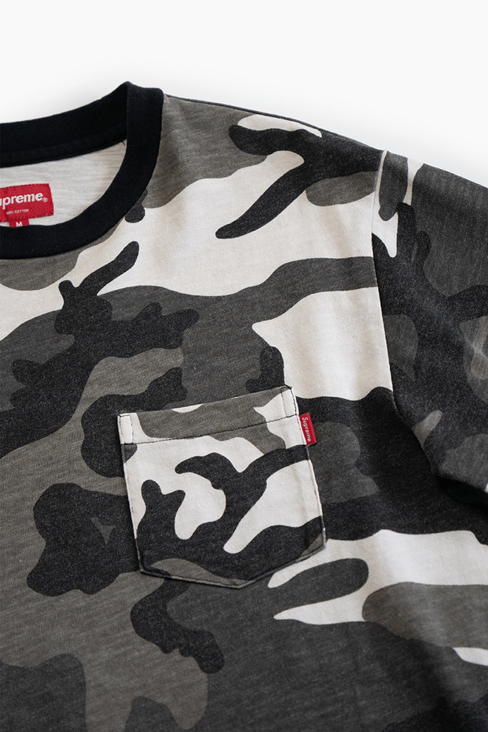SUPREME SS POCKET TEE — SNOW CAMO FW18 - VESSEL, racing forward