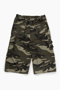 VINTAGE CAMO CARGO SHORTS - VESSEL, racing forward