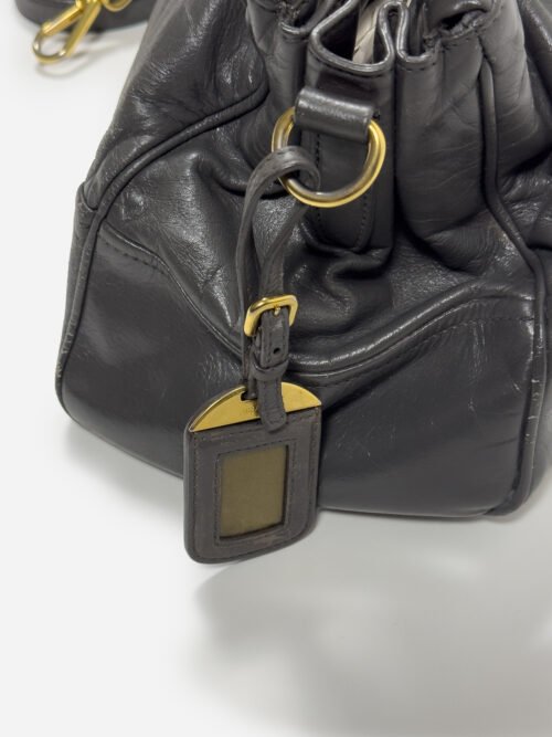 Prada Vitello Shine Shopping Bag Fumo