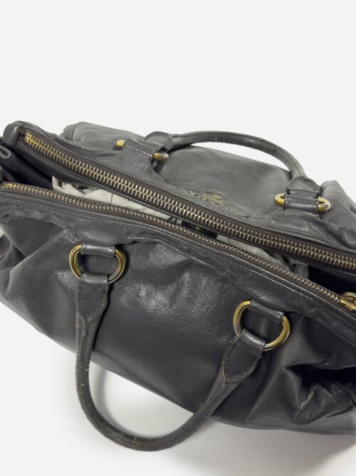 Prada Vitello Shine Shopping Bag Fumo