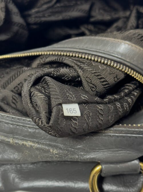 Prada Vitello Shine Shopping Bag Fumo