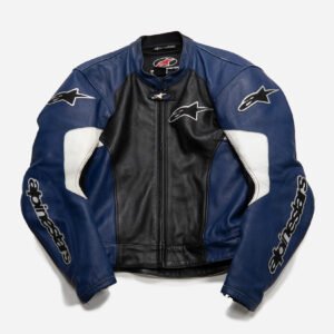 ALPINESTARS BLUE LEATHER RACING JACKET
