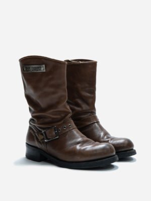 HARLEY-DAVIDSON BROWN LEATHER BIKER BOOTS