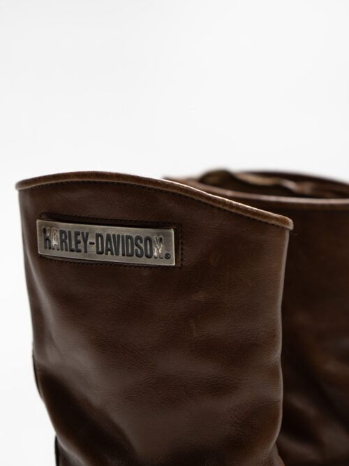 HARLEY-DAVIDSON BROWN LEATHER BIKER BOOTS
