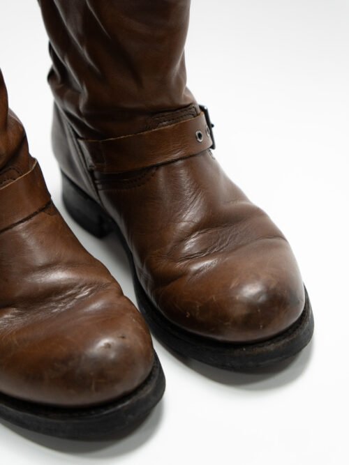 HARLEY-DAVIDSON BROWN LEATHER BIKER BOOTS