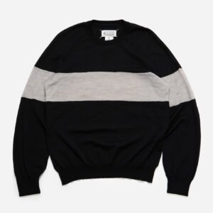 MAISON MARGIELA BLACK & GREY STRIPE SWEATER