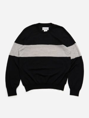 MAISON MARGIELA BLACK & GREY STRIPE SWEATER