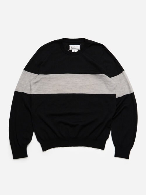 MAISON MARGIELA BLACK & GREY STRIPE SWEATER