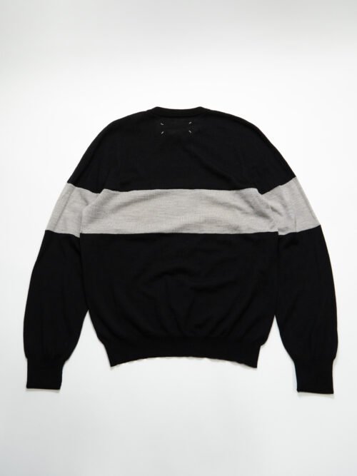 MAISON MARGIELA BLACK & GREY STRIPE SWEATER